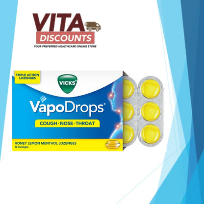 Vicks Vapodrops Lozenges - Honey Lemon/Orange Menthol (6's/12's) [Exp 05/2027]