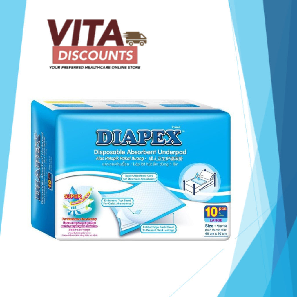 Diapex Disposable Absorbent Underpad (60 x 90cm x 10's)