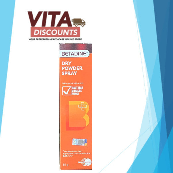 Betadine Dry Powder Spray (55g) [Exp 11/2027]