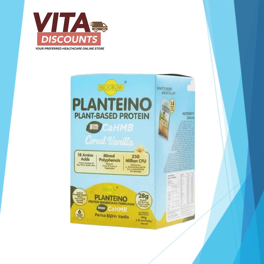 Biogrow Planteino Powder Vanilla (40g x 6's) [Exp 01/2028]