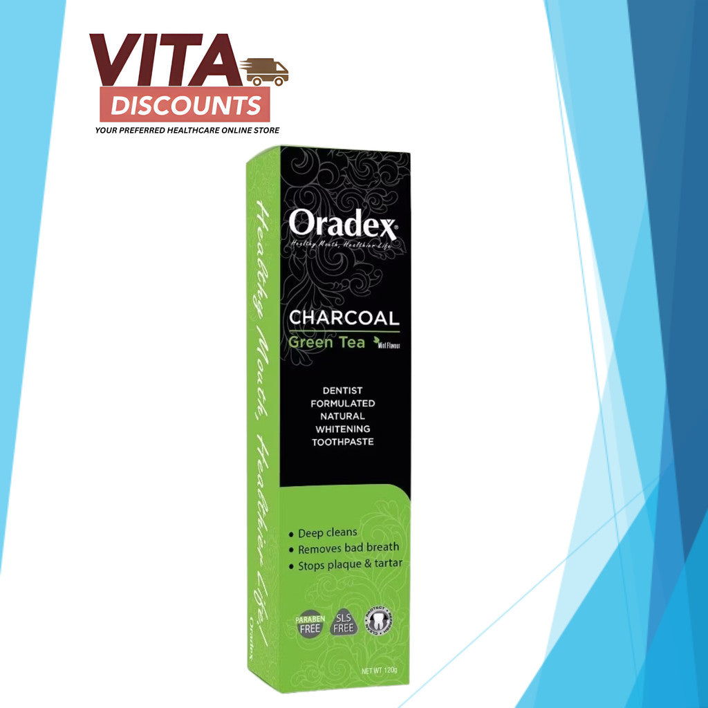 Oradex Charcoal Green Tea Toothpaste (120g) [Exp 09/2028]