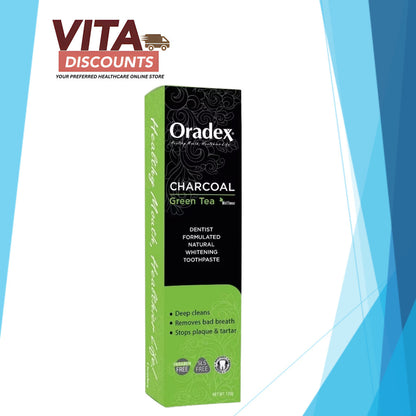 Oradex Charcoal Green Tea Toothpaste (120g) [Exp 09/2028]