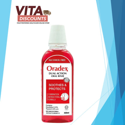 Oradex Dual Action Mouthwash (400ml) [Exp 08/2027]