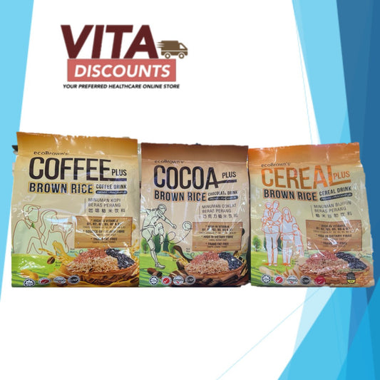 Ecobrown's Plus Brown Rice - Cereal (336g)/Coffee (360g)/Cocoa Drink (420g) [Exp 04/2027]