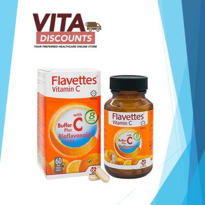 Flavettes Vitamin C 500mg With Buffer Plus Bioflavonoids Tabs (60's) [Exp 03/2027]