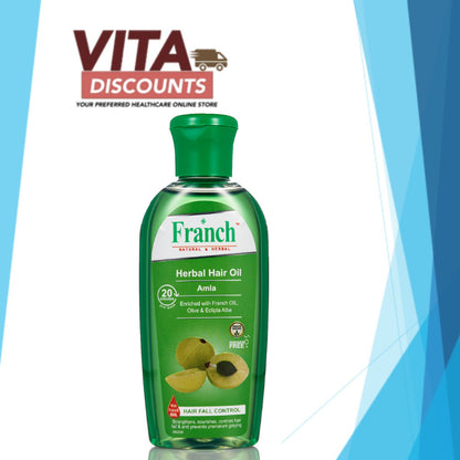 Franch Herbal Hair Oil - Amla/Coconut/Aloe Vera/Almond (100ml/200ml) [Exp 02/2027]
