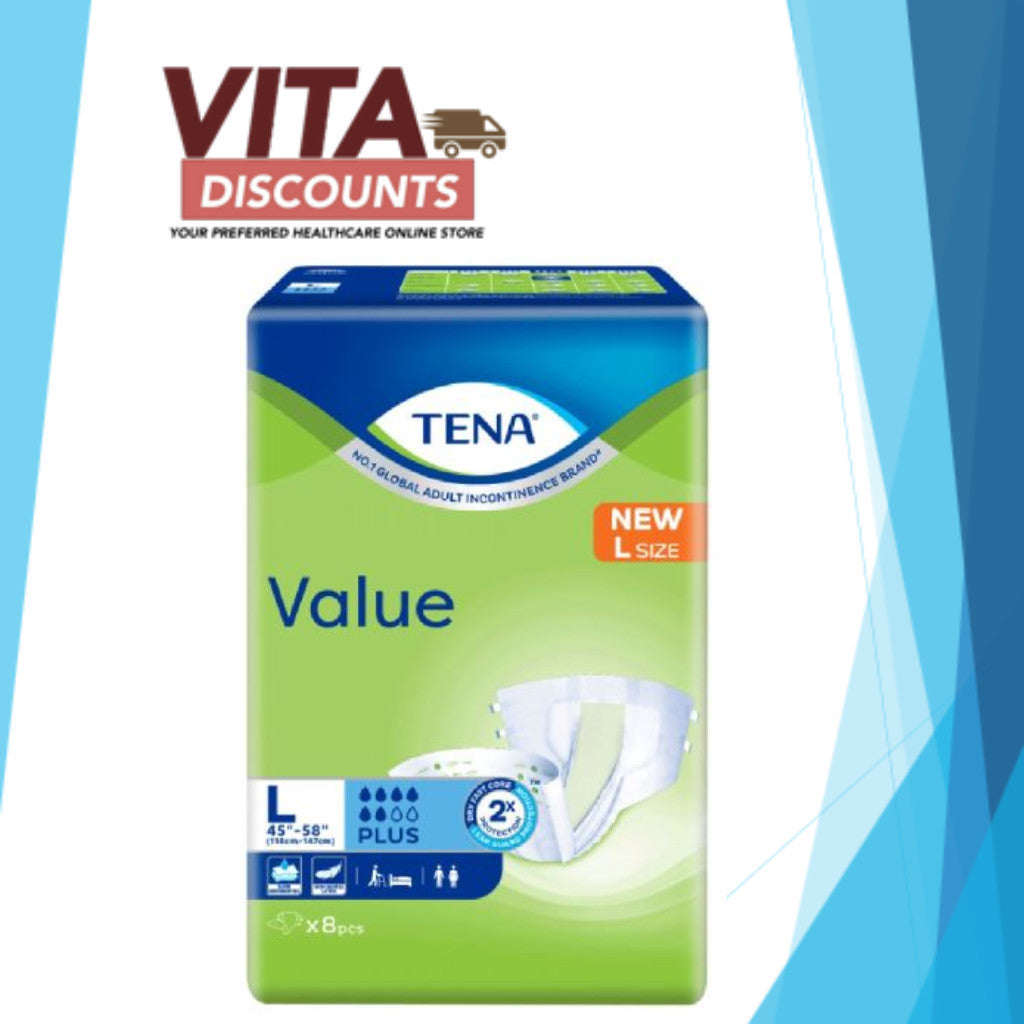 Tena Value Adult Diaper Size L (1 Pack x 8's)