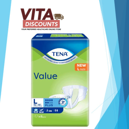 Tena Value Adult Diaper Size L (1 Pack x 8's)