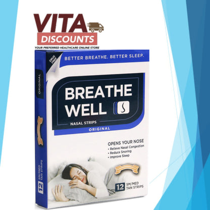 Breathe Well Nasal Strips - Original/Clear (12's) [Exp 02/2028]