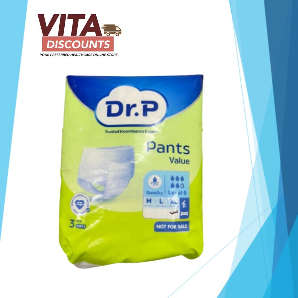 Dr.P Pants Value Adult Diapers Size XL Sample Pack (3's)