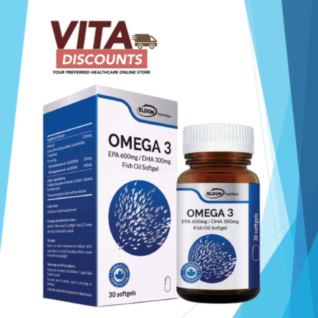 Eldon Nutrition Omega 3 600/300mg Sgels Small Bottle (30's) [Exp 04/2028]  [Extra 2 Gift]
