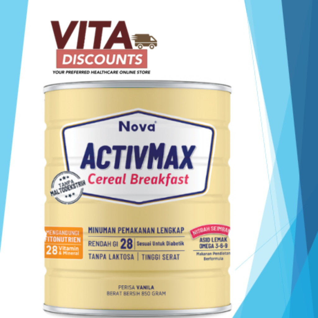 Nova Activmax Cereal Breakfast Powder Vanila (850g) [Extra 1 Gift]