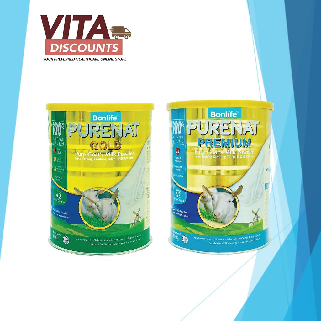 Bonlife Purenat Premium/Gold Pure Goat's Milk Powder (800g) [Exp 06/2028]