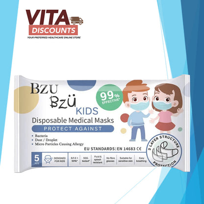 Bzu Bzu Kids Disposable Medical Masks 3-Ply (5's)