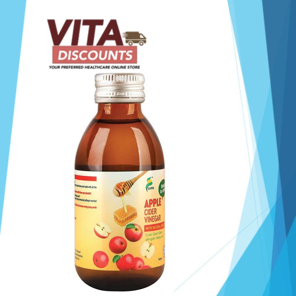 Surya Cider Vinegar With Natural Honey Small Bottle - Apple/Guava/Pomegranate (150ml)