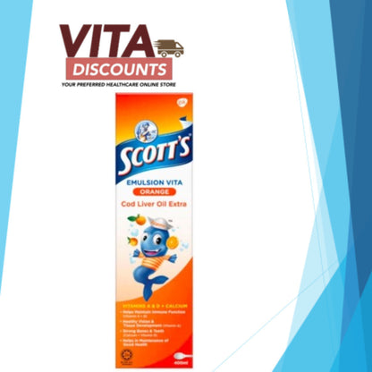 Scott's Emulsion Cod Liver Oil Extra Big Size - Original/Orange (400ml x 1/2 Pack) [Exp 05/2027]