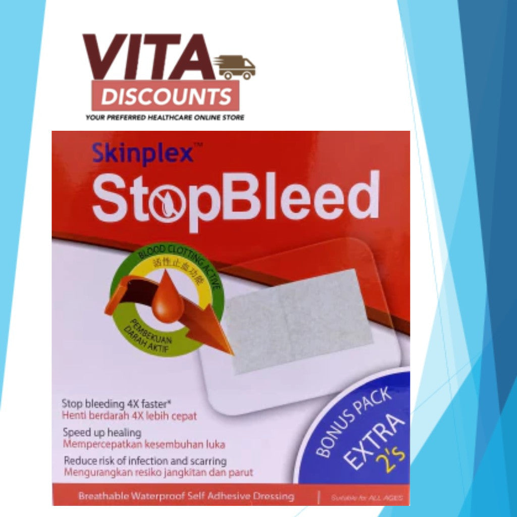Skinplex Stopbleed Breathable Waterproof Self Adhesive Dressing (3's/3 + 2's) [Exp 04/2029]
