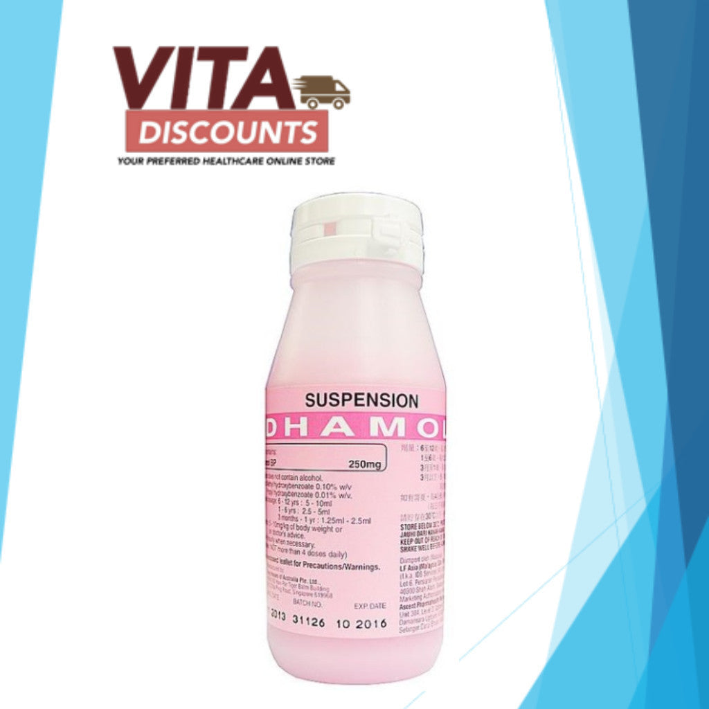 Dhamol 250mg/5ml Syrup (60ml)