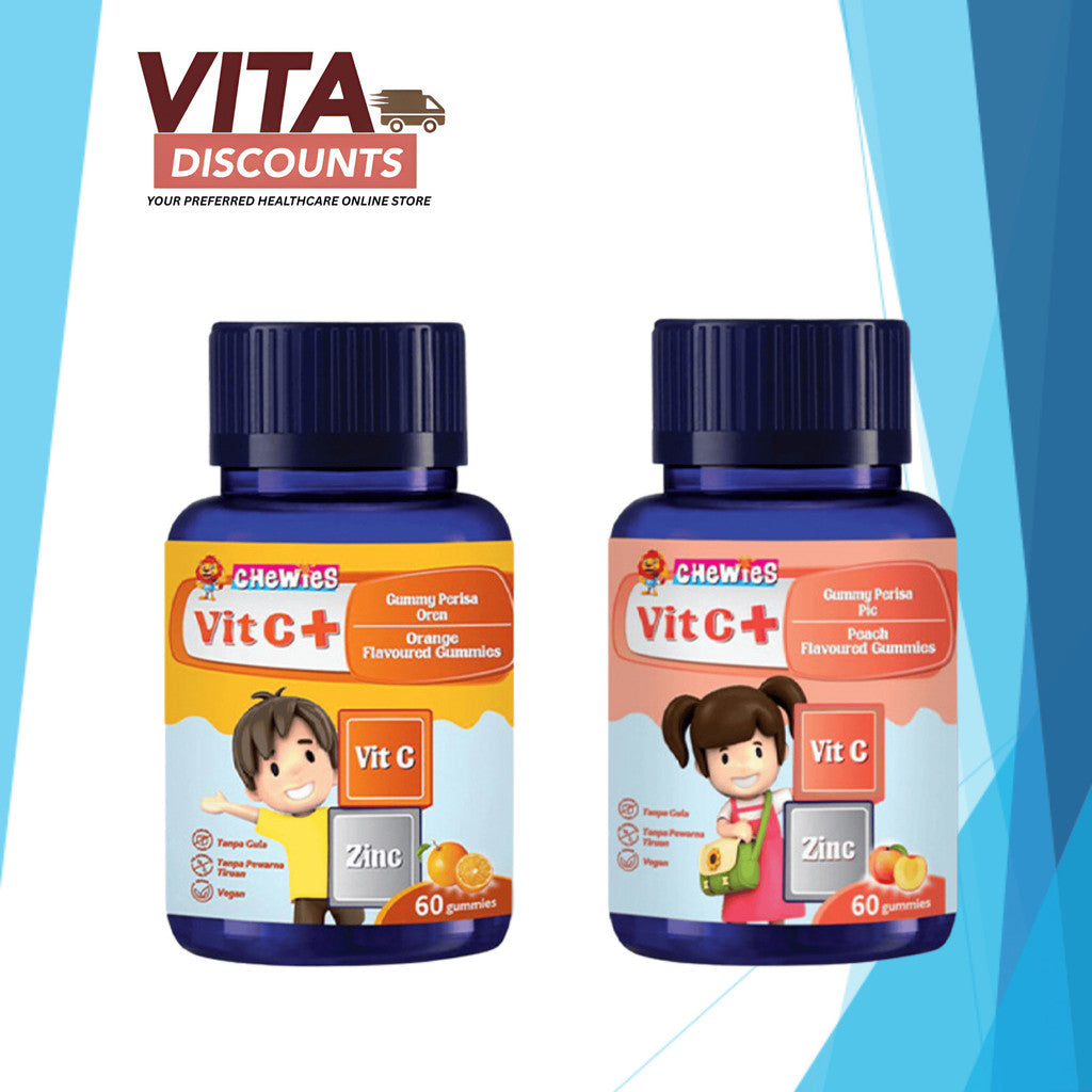 Chewies Vit C + Zinc Gummies - Peach/Orange (60's)