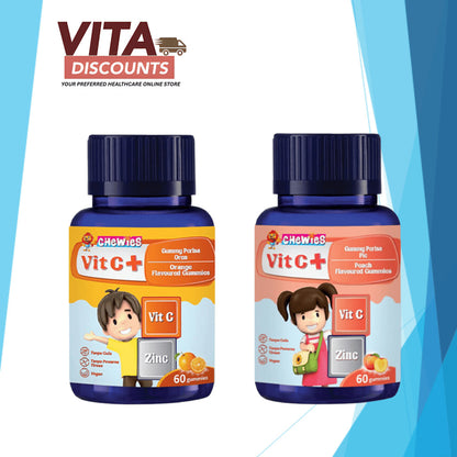 Chewies Vit C + Zinc Gummies - Peach/Orange (60's)