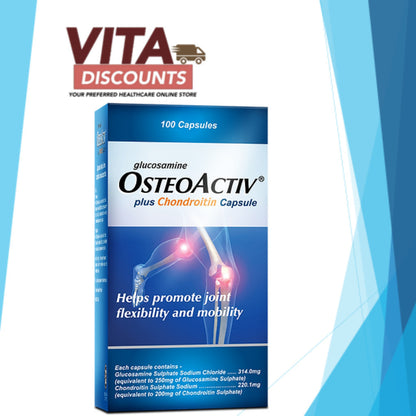 Osteoactiv Glucosamine Plus Chondroitin 250/200mg Caps (100's) [Exp 05/2027]