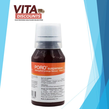 Poro 250mg/5ml Suspension Orange (100ml) [Exp 03/2027]