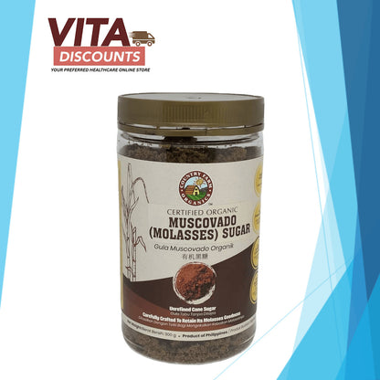 Country Farm Organics Certified Organic Muscovado Molasses Sugar Bottled (300g) [Exp 06/2027]