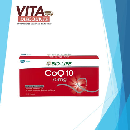 Bio-Life Coq10 75mg Caps (30's x 4 Pack) [Exp 01/2027]