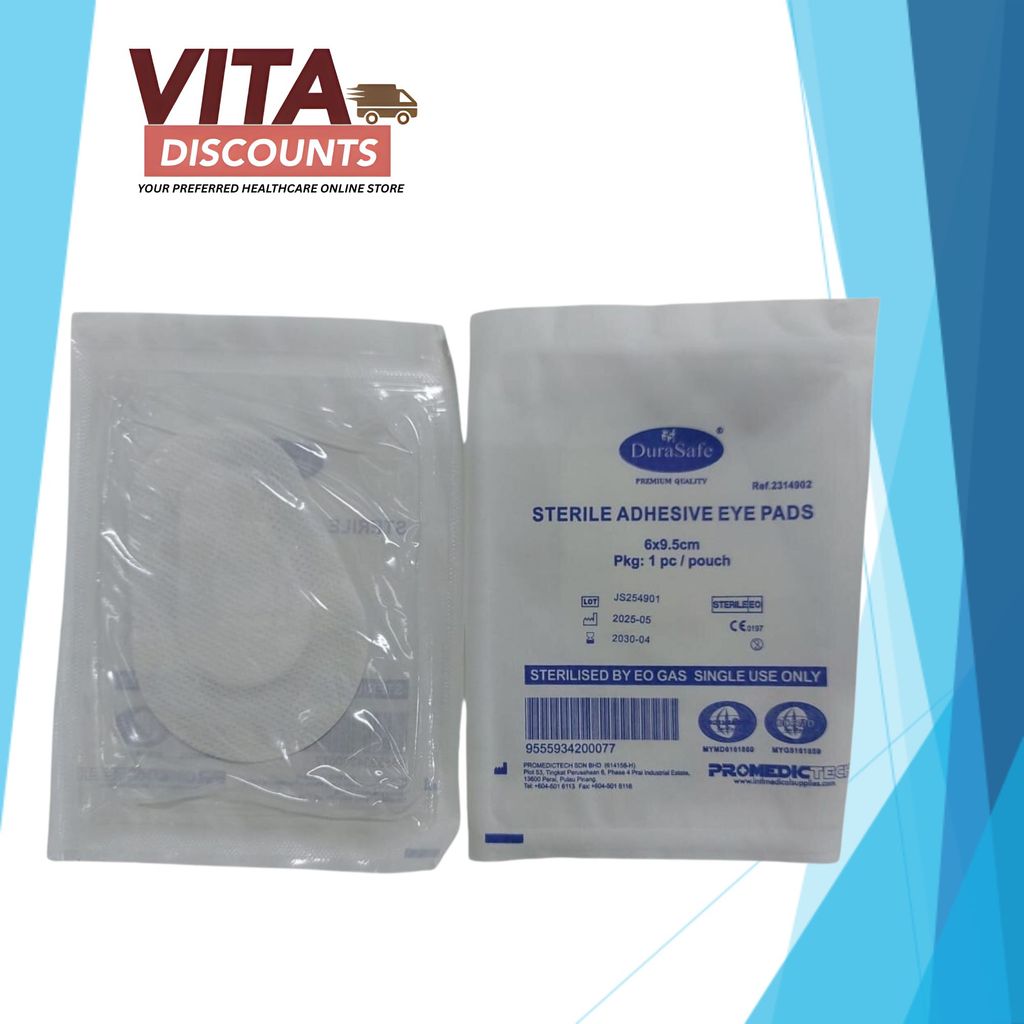 Durasafe Sterile Adhesive Eye Pads 6X9.5cm One Unit (1's) [Exp 08/2028]