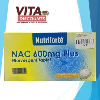 Nutriforte Nac 600mg Plus Effervescent Tabs (10's) [Exp 01/2028]