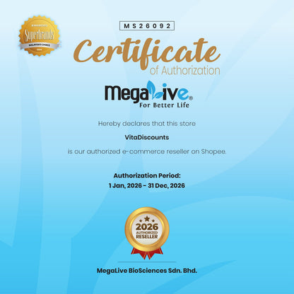 Megalive Coq10 150mg Plus Vcaps (30's) Pack-Of-2 [Exp 08/2028]  [Extra 2 Gift]