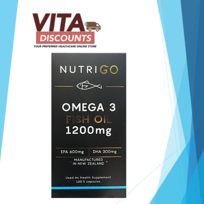Nutrigo Omega 3 Fish Oil 1200mg Caps Big Bottle (120's) [Exp 10/2027]