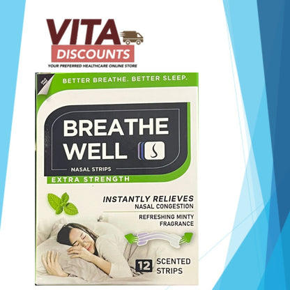 Breathe Well Nasal Strips Extra Strenght (12's) [Exp 06/2028]