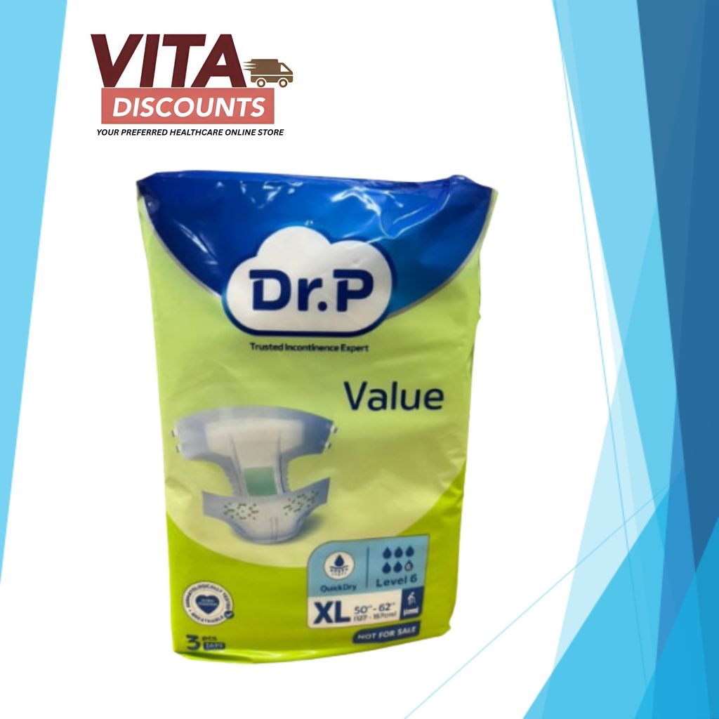 Dr.P Value Adult Diapers Size XL Sample Pack (3's)