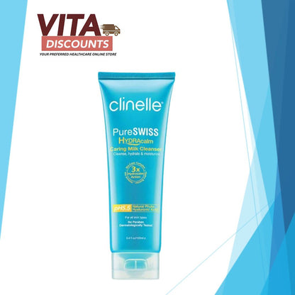 Clinelle Pureswiss Hydracalm Caring Milk Cleanser (100ml) [Exp 01/2028]