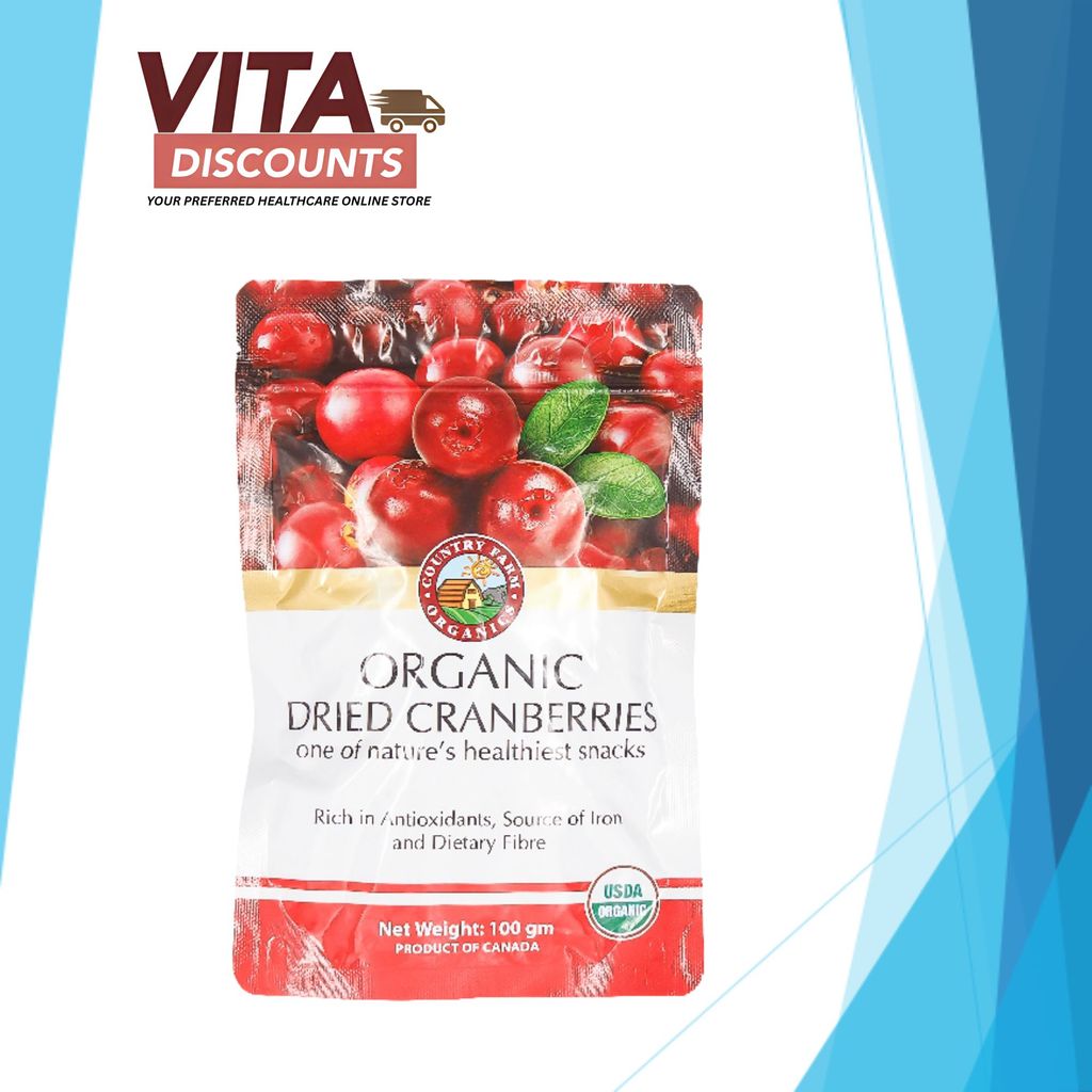 Country Farm Organics Organic Dried Cranberries (100g)