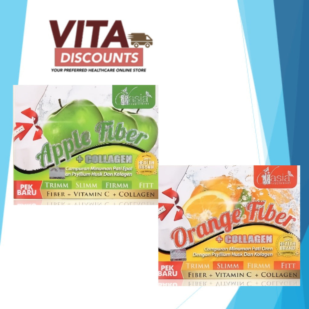 Vasia Fiber+Collagen - Orange/Apple (15g x 10's) [Exp 04/2027]