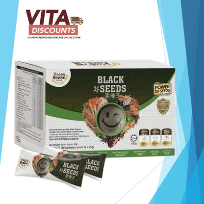 Happy Grains Black Seeds Powder (25g x 40's)