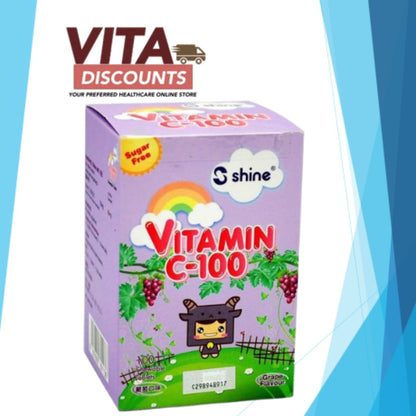 Shine Vitamin C-100 Ctabs Grape Flavour (100's)