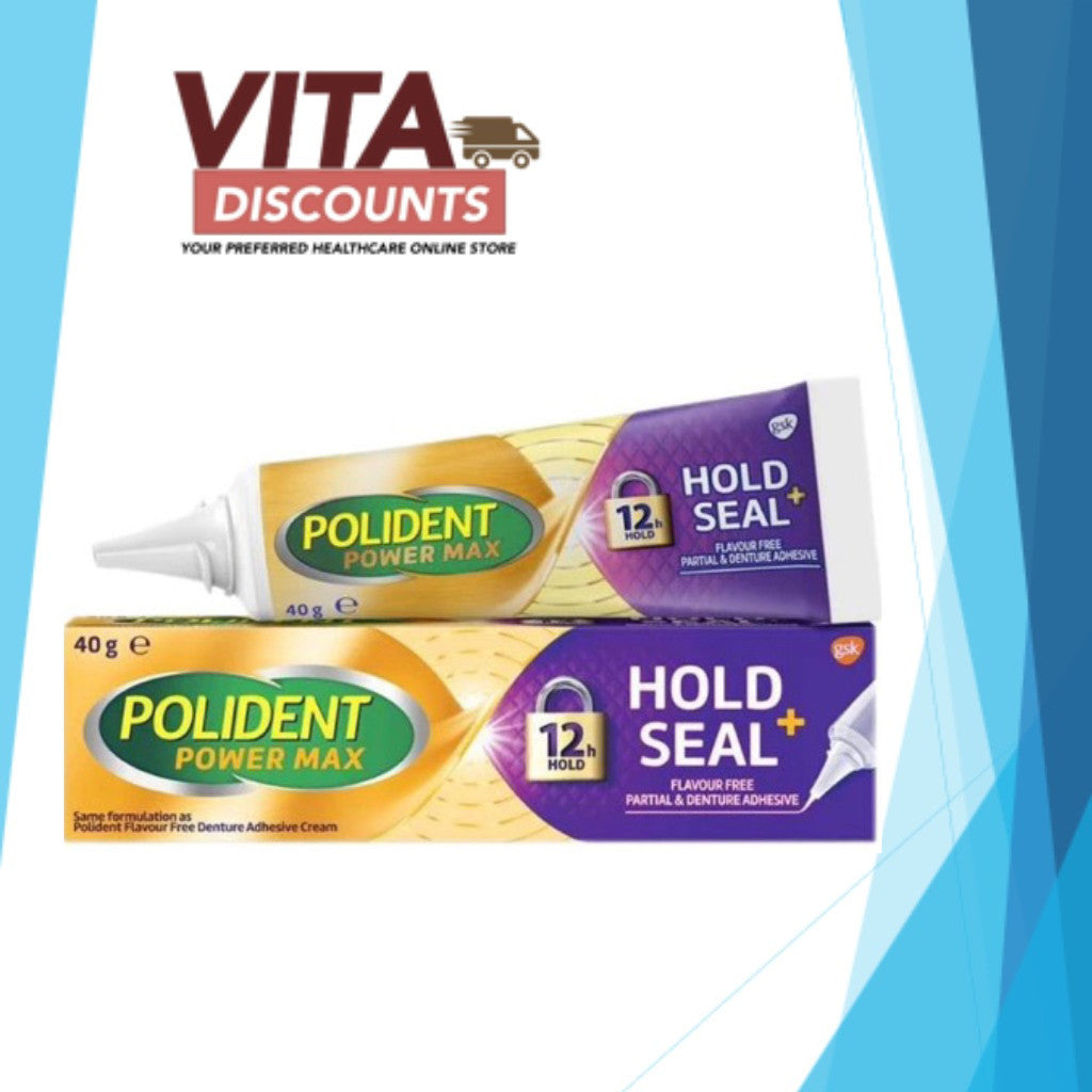 Polident Power Max Hold+Seal Flavour Free (40g/70g) [Exp 03/2027]