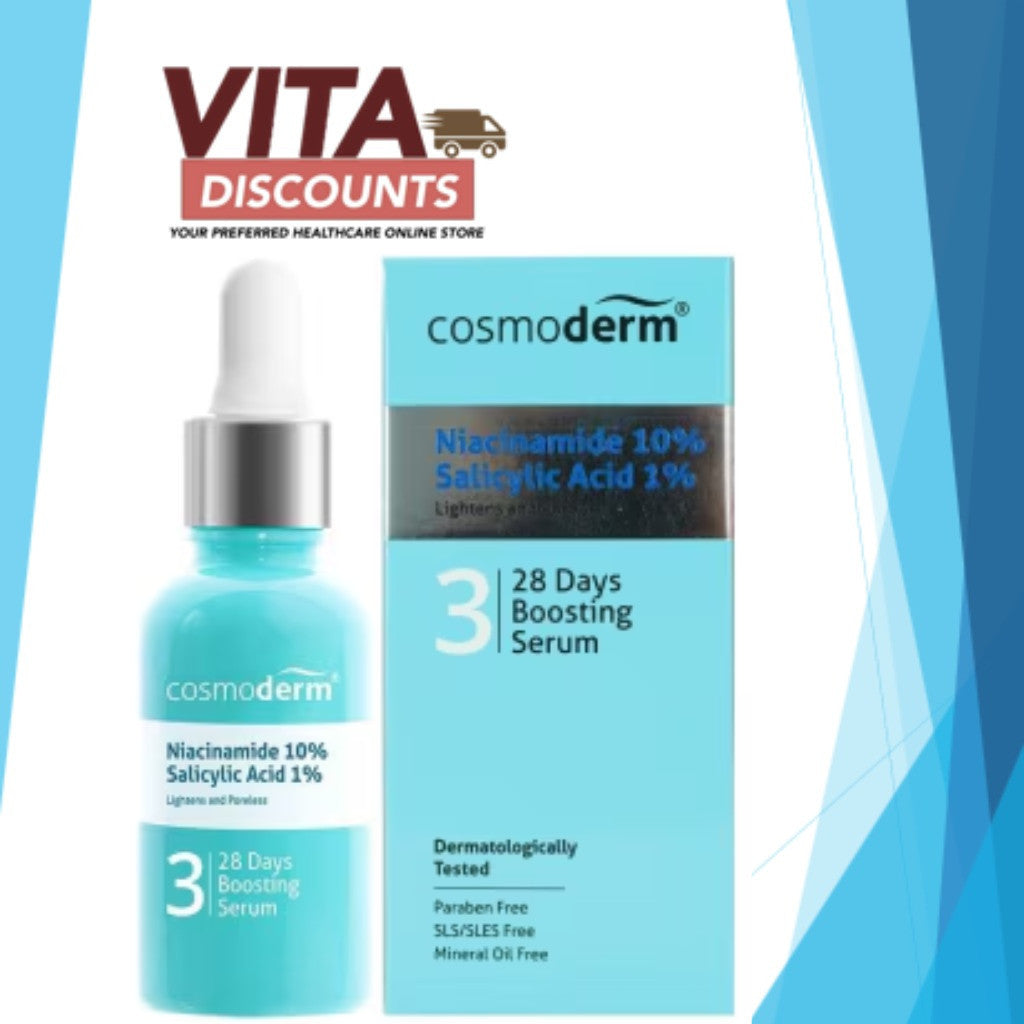 Cosmoderm Niacinamide 10% Salicylic Acid 1% 28 Days Boosting Serum (15ml/30ml) [Exp 06/2027]