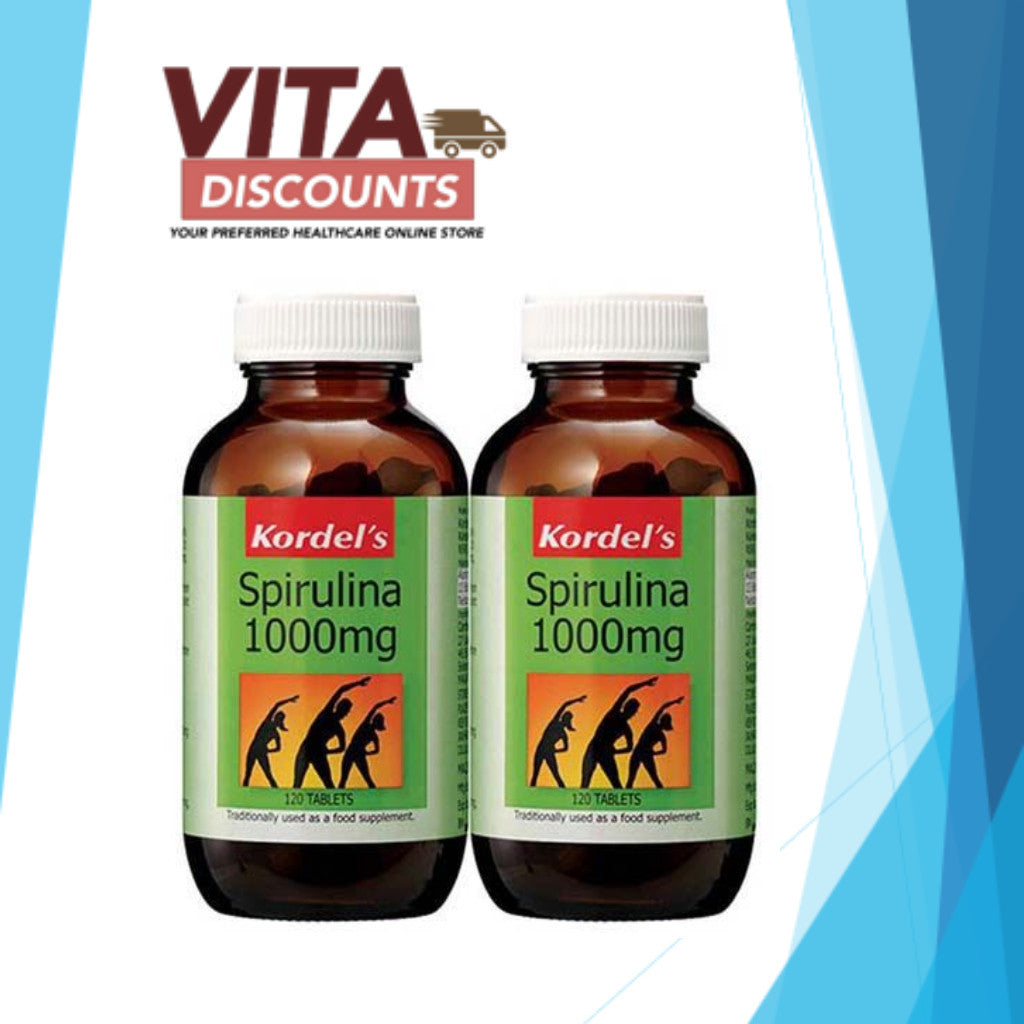 Kordel's Spirulina 1000mg Tabs (120's x 2 Pack)