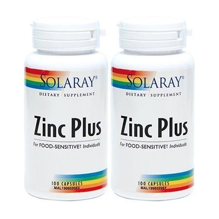 Solaray Zinc Plus Caps (100's x 2 Pack) [Exp 02/2027]