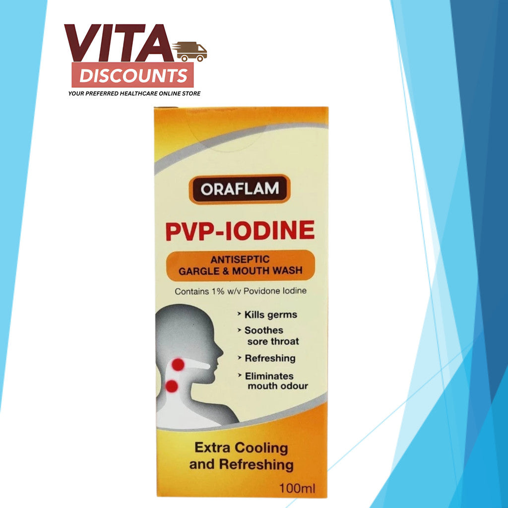 Oraflam Pvp-Iodine Antiseptic Gargle & Mouth Wash (100ml) [Exp 03/2027]