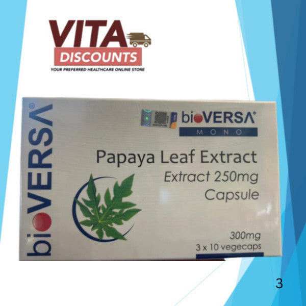 Bioversa Mono Papaya Leaf Extract 250mg Caps New Packaging (30's) [Exp 07/2027]