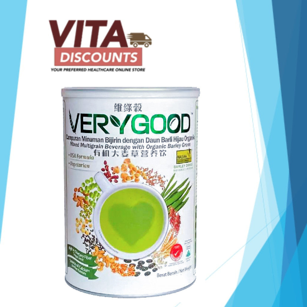 Verygood Mixed Multigrain Beverage With Organic Barley Grass Powder Small Tin (500g) [Exp 06/2027]