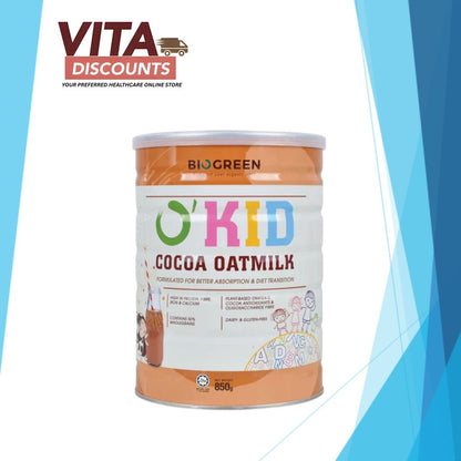 Biogreen O'Kid Cocoa Oatmilk Powder (850g) [Exp 04/2027]