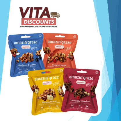 Amazin'Graze Granola Bites! - Banana Bread/Coconut Kaya/Pandan Coconut/Coconut Curry/Chocolate Hazelnut (30g/40g)