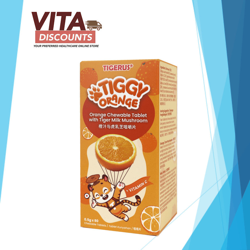 Tigerus Tiggy Orange With Tiger Milk Mushroom Ctabs (80's) [Exp 05/2027]  [Extra 1 Gift]