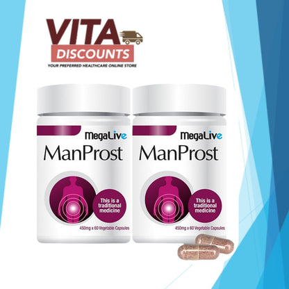Megalive Manprost Vcaps (60's) Pack-Of-2 [Exp 06/2027]  [Extra 2 Gift]